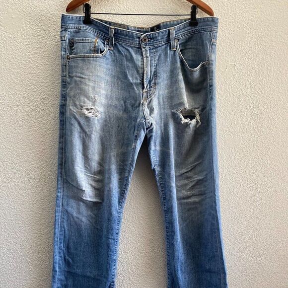 The Protege Straight Leg AG Adriano Goldschmied Distressed Jeans 36 x 31.5 - Picture 1 of 8